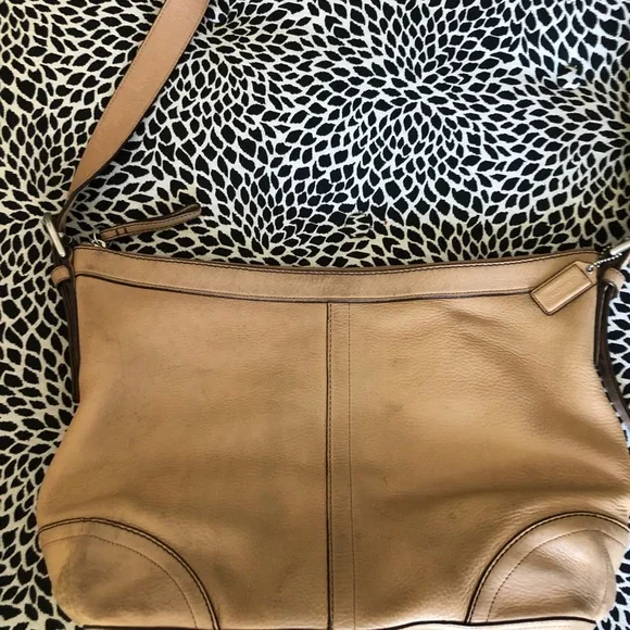 Coach Tan Camel Pebbled Leather Bag - Picture 9 of 11